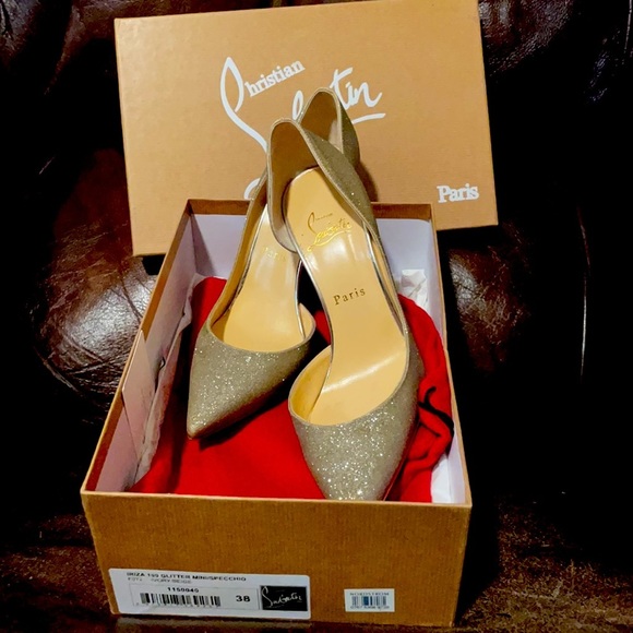 Christian Louboutin Iriza glitter wrapped leather. 100mm, Mini /Specchio EU38 - Picture 11 of 11
